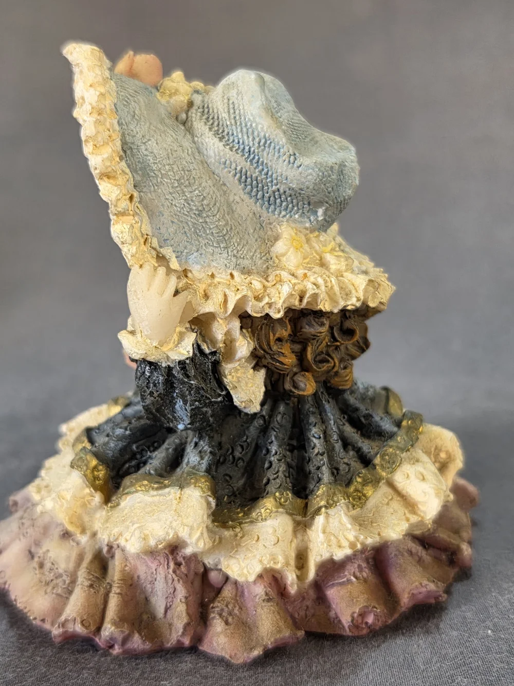 Decorative Porcelain Girl Figurine in Cream and Brown - Classic Table Accent